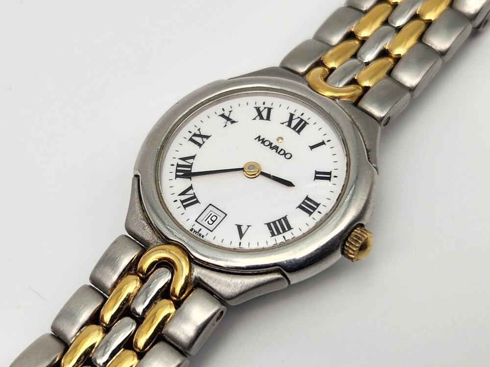 Movado 1881 Museum Stainless & Yellow Gold Tone 26mm Quartz Watch - New Battery